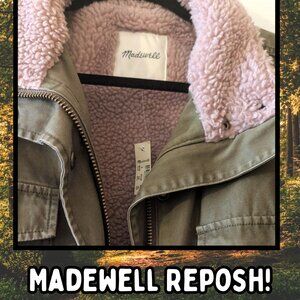 Madewell Faux Fleece Lined Bomber Jacket